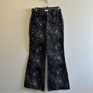 Wrangler Black Star Pattern Women's Wide Leg Jeans